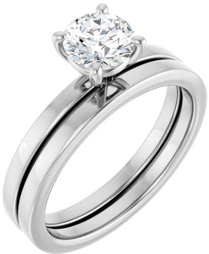 Sužadėtuvių Žiedas „Solitaire“ 14k white gold Round 5.8mm (6)