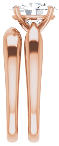 Sužadėtuvių Žiedas „Solitaire“ 585 Rožinis Aukso Oval 9mm x 7mm (9)