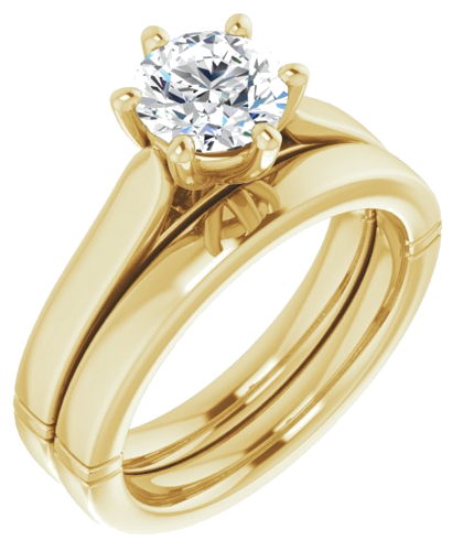 14K Yellow  6.5 mm Round Solitaire Engagement Ring Mounting (6)