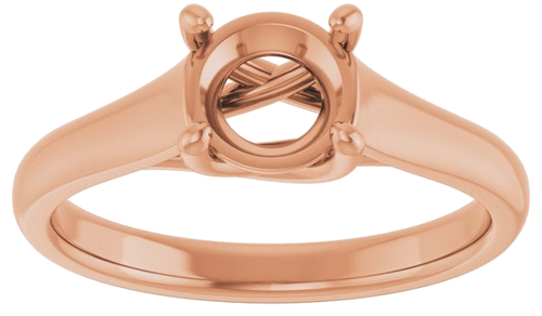 14K Rose 6.5 mm Round Solitaire Engagement Ring Mounting (3)
