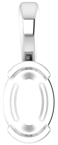 Sterling Silver 7x5 mm Oval Solitaire Pendant Mounting (1)