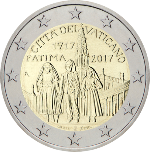 2017 Vatikāna Fatima 2 eiro monēta (1)