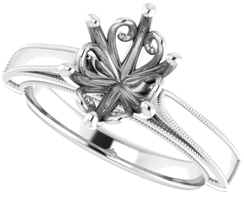 Sužadėtuvių Žiedas „Solitaire“ 585 Baltojo Aukso Oval 9mm x 7mm (5)