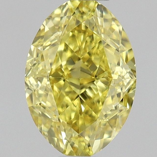 0.5 carat Fancy Vivid Yellow-VVS1 Natūralus Oval Deimantas (1)