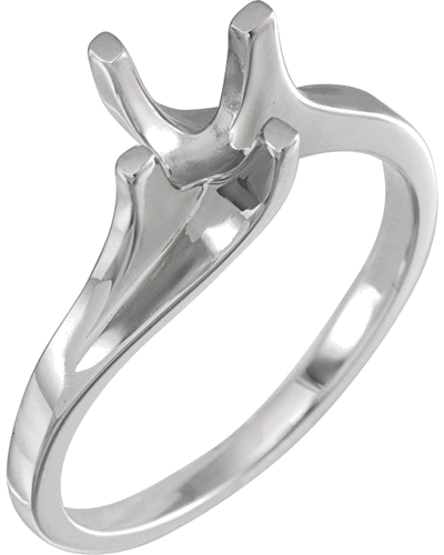 Sužadėtuvių Žiedas „Solitaire“ 14k white gold Round 4.4mm (1)