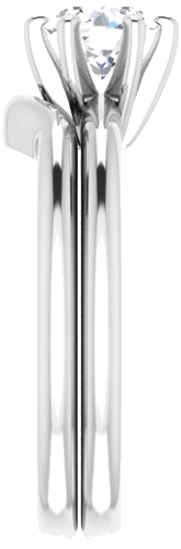 Sužadėtuvių Žiedas „Solitaire“ 585 Baltojo Aukso Round 5.8mm (9)
