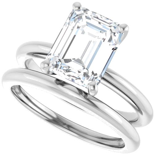 Sužadėtuvių Žiedas „Solitaire“ 585 Baltojo Aukso Emerald 9mm x 7mm (10)