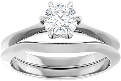 Sužadėtuvių Žiedas „Claw-Prong Solitaire“ 14k white gold Round 5.2mm (8)