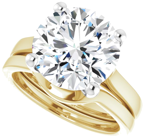 Sužadėtuvių Žiedas 14k yellow/white gold Round 11mm (10)
