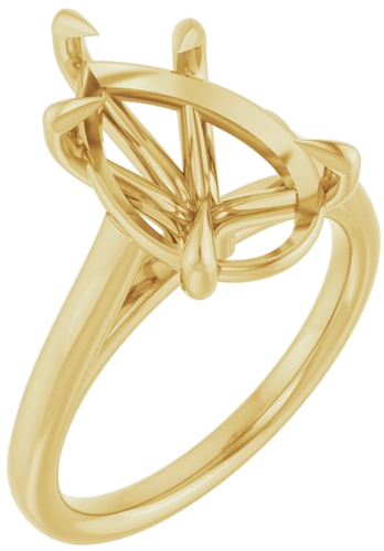 Sužadėtuvių Žiedas „Claw-Pong“ 14k yellow gold Pear 14mm x 9mm (1)