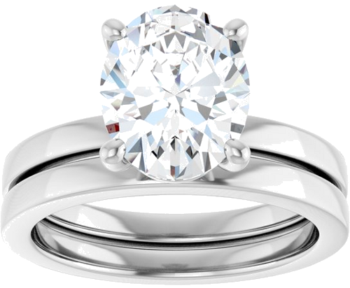 Sužadėtuvių Žiedas „Solitaire“ 14k white gold Oval 10mm x 8mm (8)