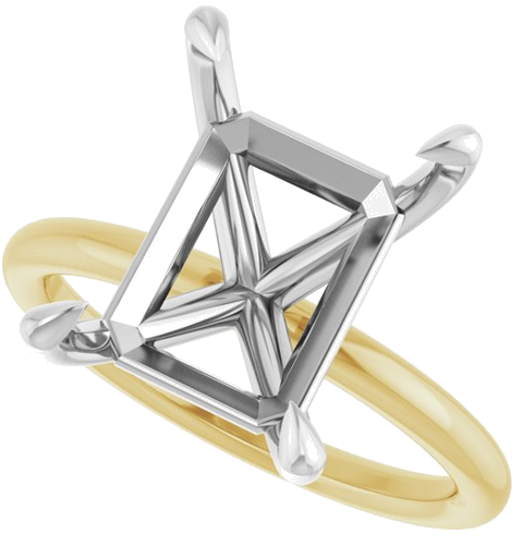 Sužadėtuvių Žiedas „Claw-Prong Solitaire“ 14k yellow/white gold Emerald 12mm x 10mm (5)