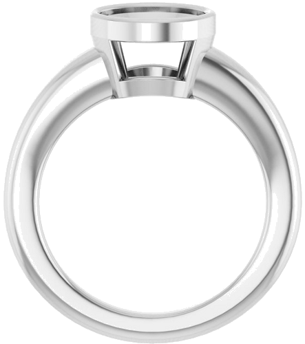 Sužadėtuvių Žiedas „Bezel-Set Solitaire“ 14k white gold Round 8.2mm (2)