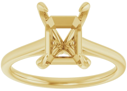 Sužadėtuvių Žiedas „Solitaire“ 585 Geltonojo Aukso Emerald 9mm x 7mm (3)