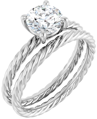 14K White 6.5 mm Round Solitaire Engagement Ring Mounting (6)