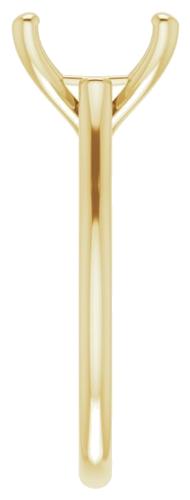 14K Yellow 10 mm Cushion Solitaire Engagement Ring Mounting (4)