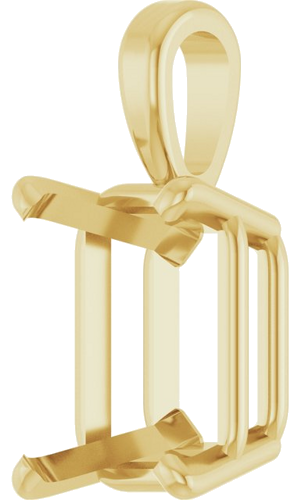 14K Yellow 9.5x7 mm Emerald 4-Prong Pendant Mounting (2)