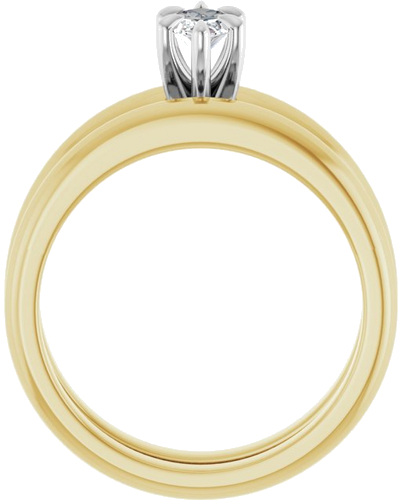 Sužadėtuvių Žiedas „Claw-Prong Solitaire“ 14k yellow/white gold Marquise 8mm x 4mm (7)