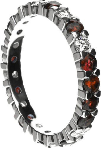 Кольцо из белого золота с бриллиантами и рубинами (2)