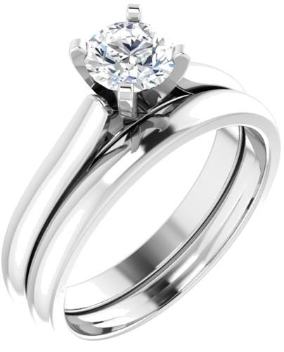 14K White 5.5 mm Round Solitaire Engagement Ring Mounting (6)