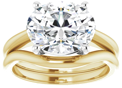 14K Yellow White 11x9 mm Oval Solitaire Engagement Ring Mounting (8)