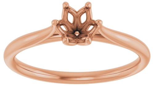 14K Rose 5.2 mm Round Engagement Ring Mounting (3)
