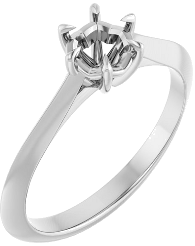 Sužadėtuvių Žiedas „Claw-Prong Solitaire“ 14k white gold Round 5.2mm (1)