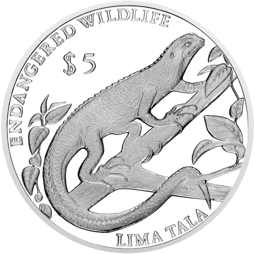 1993 Emoia adspersa Токелау 5 Тала сребърна монета (1)