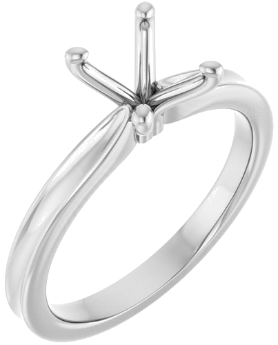 Sužadėtuvių Žiedas 14k white gold Oval 8mm x 6mm (1)