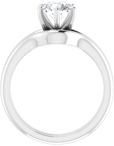 14K White  6.5 mm Round Solitaire Engagement Ring Mounting (7)