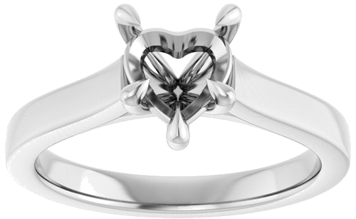 Sužadėtuvių Žiedas „Claw-Prong“ 14k white gold Heart 6.5mm (3)