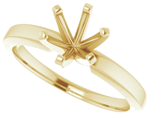 18K Yellow 6.5 mm Round Solitaire Engagement Ring Mounting (5)