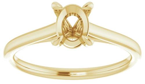 14K Yellow  7x5 mm Oval Solitaire Engagement Ring Mounting (3)