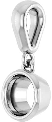 Pakabukas „Bezel-Set Charm“ 14k white gold Round 5.2mm (2)