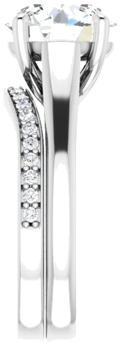 14K White 9.4 mm Round Solitaire Engagement Ring Mounting (9)