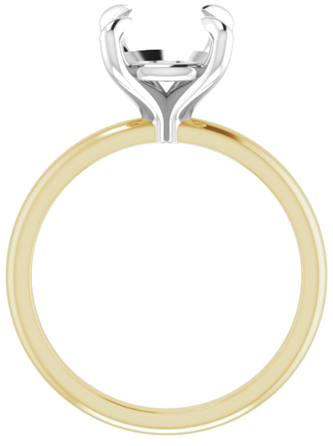 14K Yellow White 9 mm Round Engagement Ring Mounting (2)