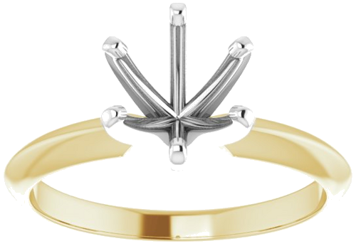 Sužadėtuvių Žiedas „Light Solitaire“ 585 Baltojo Ir Geltonojo Aukso Round 6.6mm x 7.2mm (3)