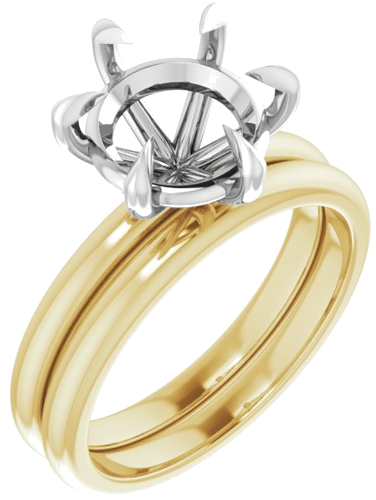 Sužadėtuvių Žiedas „Claw-Prong“ 14k yellow/white gold Round 9.4mm (6)