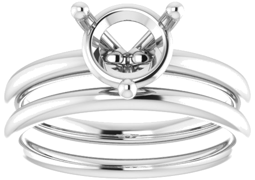 Sužadėtuvių Žiedas „Solitaire“ 14k white gold Round 7.4mm (8)
