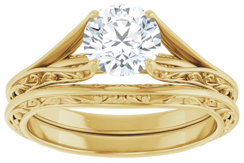 14K Yellow 6.5 mm Round Engagement Ring Mounting (8)