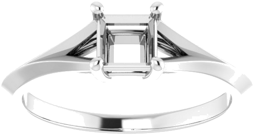 Sužadėtuvių Žiedas „Solitaire“ 585 Baltojo Aukso Square 4.5mm (3)