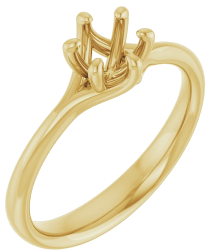 Sužadėtuvių Žiedas „Solitaire“ 585 Geltonojo Aukso Round 5.2mm (1)