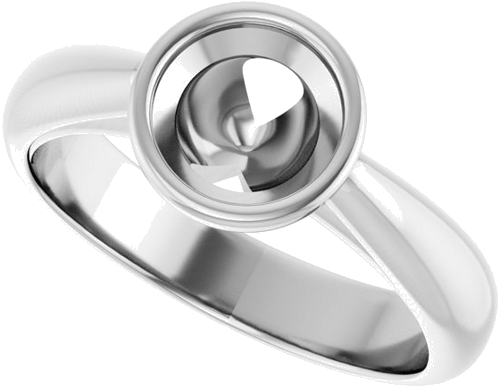 Sužadėtuvių Žiedas „Bezel-Set Solitaire“ 14k white gold Round 6.5mm (5)