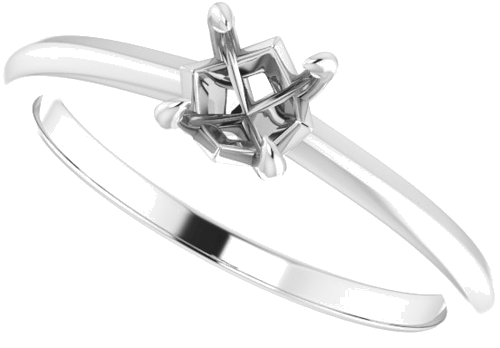 14K White 5.2 mm Round Solitaire Engagement Ring Mounting (5)