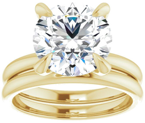 Sužadėtuvių Žiedas „Solitaire“ 585 Geltonojo Aukso Round 10mm (8)