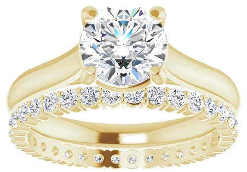 Sužadėtuvių Žiedas „Solitaire“ 585 Geltonojo Aukso Round 7mm (8)