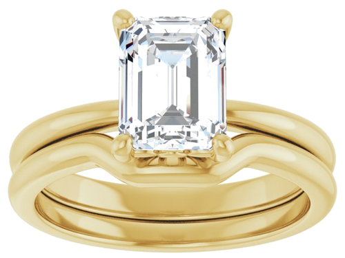 Sužadėtuvių Žiedas „Solitaire“ 585 Geltonojo Aukso Emerald 8mm x 6mm (8)