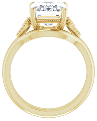 Sužadėtuvių Žiedas „Solitaire“ 585 Geltonojo Aukso Emerald 10mm x 8mm (7)