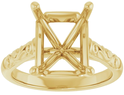 Sužadėtuvių Žiedas „Solitaire“ 10k yellow gold Emerald 11mm x 9mm (3)