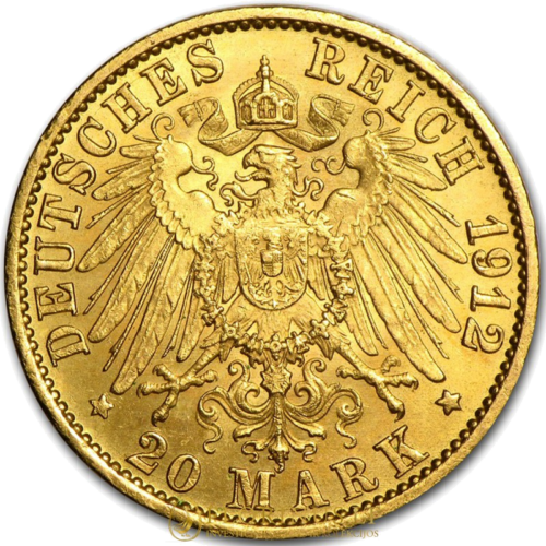 20 Marks gold coin Wilhelm II (1890-1913), German Empire (2)